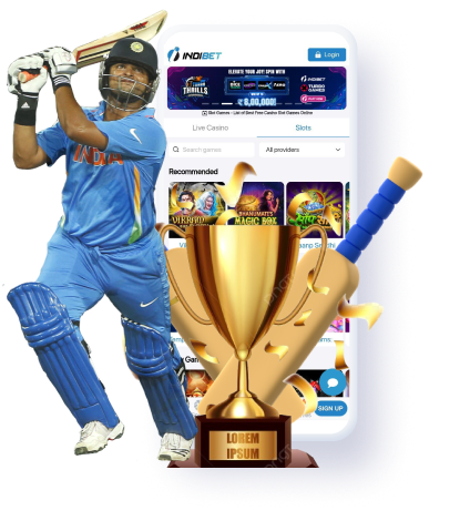 banner-img image with a cricket trophy Indibet Betting and Casino